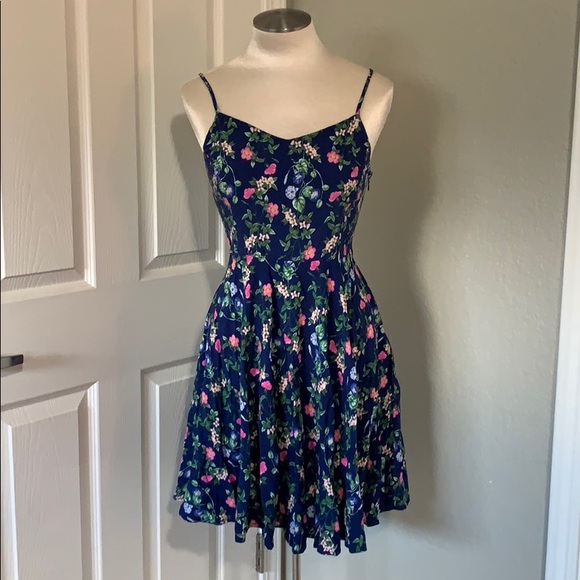 navy floral summer dress